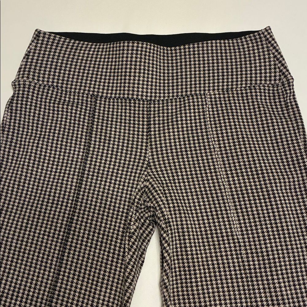 Nine West Leggings Women's Medium Houndstooth Black & White Pleated Dress Pants